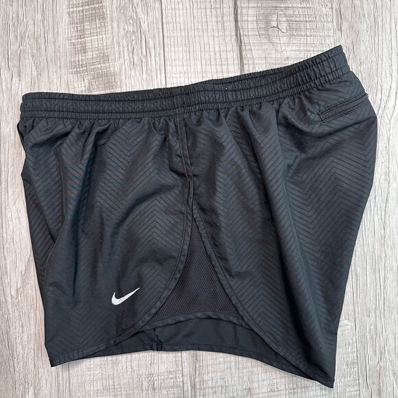 Nike Dri-Fit Womens Brief-Lined Running Shorts Black S Active Gymwear Chevron - Picture 6 of 9